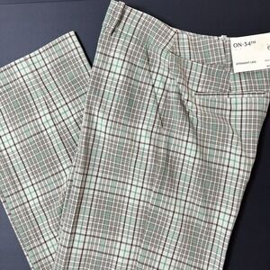 On 34th Plaid Pants Straight Leg Women's‎ 6 NWT Preppy Business Casual Academia